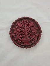 Wachsbild, rot Wachs, Durchmesser 9, cm, Blume, neu, rund