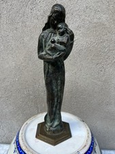 Bronze Figur Skulptur 19 Jahrhundert „ Maria mit dem Kind „ schöne Patina