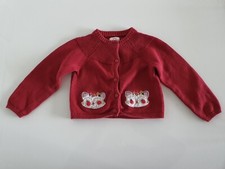 ROTER STRICK CARDIGAN FÜR MÄDCHEN STRICKJACKE BOLERO GR.86 C&A KATZE PLÜSCH GIRL