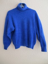 Angora 50 %  Pullover Rollkragen ital.40 ca. 36 38 leuchtendes Königsblau WEICH