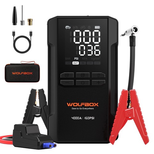 Wolfbox jump starter air - jump, w/air