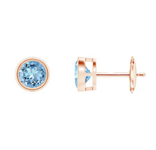 14k solid gold aquamarin damen - 14k,