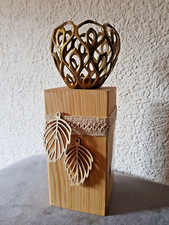 Leuchter Holzbalken Windlicht