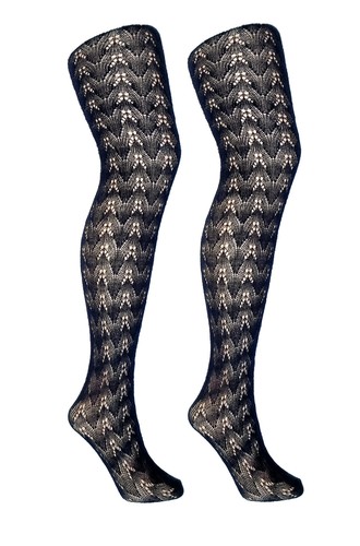 Chevron strumpfhose mit spitze - chevron,
