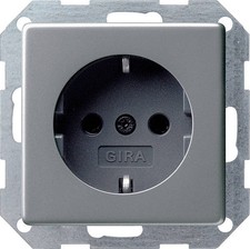 Gira Steckdose System 55 edelstahl Wandsteckdose mit und ohne Berührungsschutz