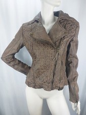 Tigha Damen Lederjacke Biker Style Used-Look Echte Schafleder Gr. M  NP 370 €