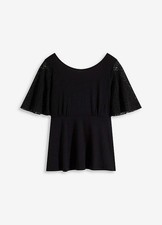 Shirt mit Spitzenärmeln Gr