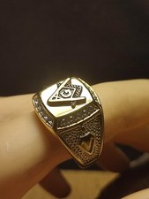 Herren Ring in Gold Gr 70 Freemasons Freimaurer sehr elegant TOP Qualität