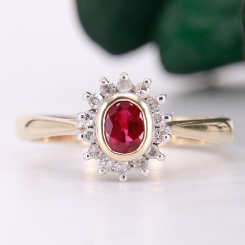 Ring granat und diamant - kt,