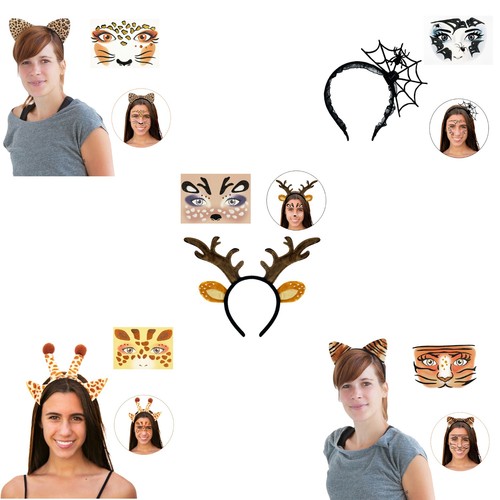 Set haarreifen gesicht - set, &