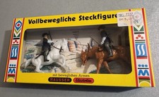 Hausser Elastolin Steckfiguren 7317 Pferde mit Soldaten in OVP