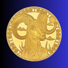 Gold Münze - Geschenk - Geburtstag - Glücksbringer - Sternzeichen Widder