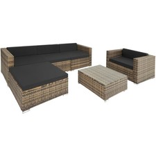 Rattan Lounge Milano Loungemöbel Gartenmöbel Gartengarnitur natur B-Ware