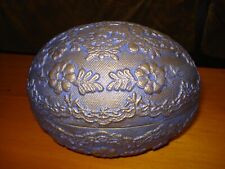 Großes Osterei  Osterdekoration  Blau / Gold  17,5 x 13,5 cm  Hand Made 