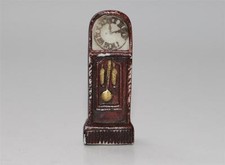 antike Uhr Standuhr aus Keramik für Puppenstube ca. 1900 #G176