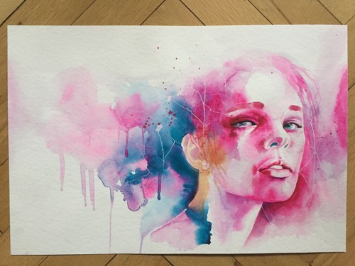 Aquarell portrait gemälde - aquarell,,