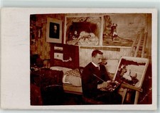 13958423 - Maler im Atelier mit Staffelei Beruf 1913