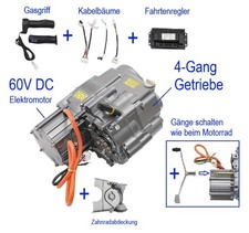 DC 60V 4 Gang Elektromotor mit Gängen Getriebemotor für Kart Buggy ATV etc.