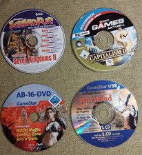 4 alte Zeitschrift CDs von Screenfun   GameStar  Videogames aktuell +2