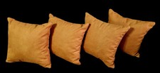 4x TRAUMHAFT edle LUXUS Premium Sofakissen hochw. Lederoptik 40x40 Gelb neuwert.