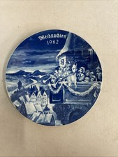 Weihnachtsteller 1982, Made in GDR , Echt Kobalt, FINE CHINA LICHTE