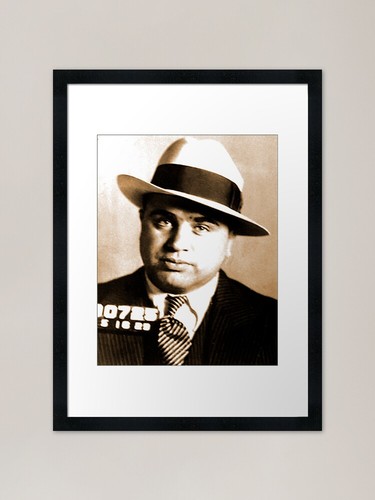 Capone mit hut - al, gerahmter