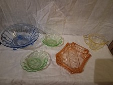 Vintage, 5 Buntglas Teile