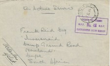 SÜDAFRIKA "A.P.O. - U - M.P.K. / 2" Feldpost-CDS und Viol. boxensur 