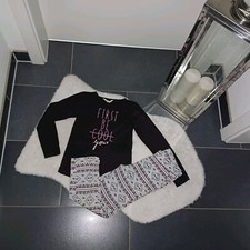 Set Outfit 122 128 Schlafanzug Homewear Sweatshirt GlitzerSchwarz H&M Schlafhose
