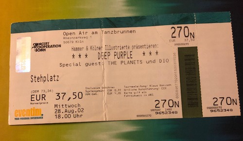 Deep purple ticket 2002 - deep,
