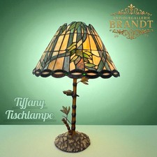 Tiffany Tischlampe Papagei Bambus Glas Mosaik Lampe Leuchte 66cm Unikat