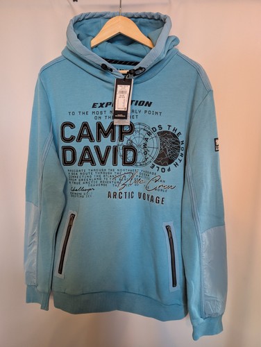 Camp david hoodie power blue - david,