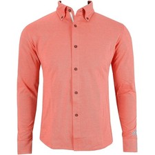 Adidas Herren Golf Business Hemd Langarm Nadelstreifen Slim Lachs lachs koralle