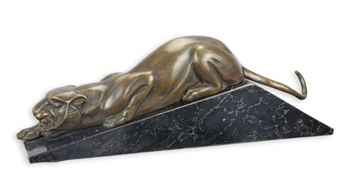 Bronzeskulptur panther - bronzeskulptur,