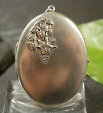 Wunderbarer 800 Silber Anhänger Medaillon Spiegel Blume Blüte Oval Groß 