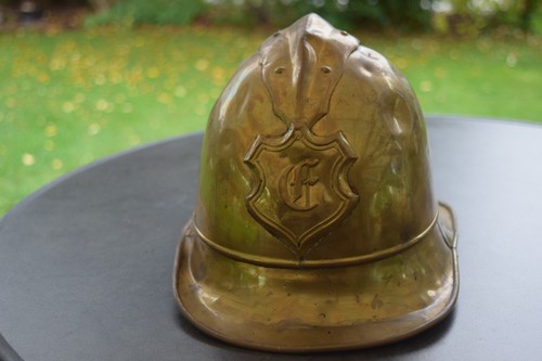 Antiker feuerwehrhelm messing - antiker,