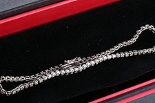 Brillant Diamant "Tennis" 0,76ct  Armband 585 14K Weiß Gold Länge 20cm #