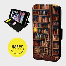 MAGICAL BOOK CASE LIBRARY - Kunstleder Flip Handyhülle - iPhone/Samsung