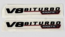 2X V8 Biturbo 4MATIC Emblem Abzeichen Selbstklebend Aufkleber Auto Metall Dekor