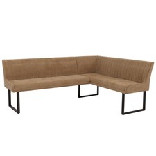 B-Ware Eckbank MCW-O82, Öko-Tex (310g/m²) Chenille Metall 159x210cm, hellbraun