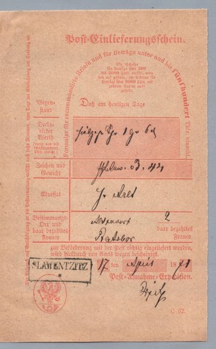 Post aufgabe schein - post,