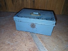 Kleine Metallschatulle Metallbox Schatzkiste Metall blau Vintage Retro antik alt