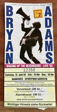 Konzertkarten Sammlerstücke Bryan Adams 13.09.1992 Hannover