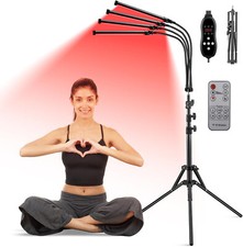 4 Köpfe 660&850nm, Rotlicht Strahler Infrarotlampe Rotlichtlampe Therapie lampe