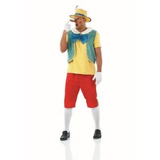 Pinocchio Kostüm für Herren Erwachsene Holzpuppe Karneval Faschingskostüme M-XL