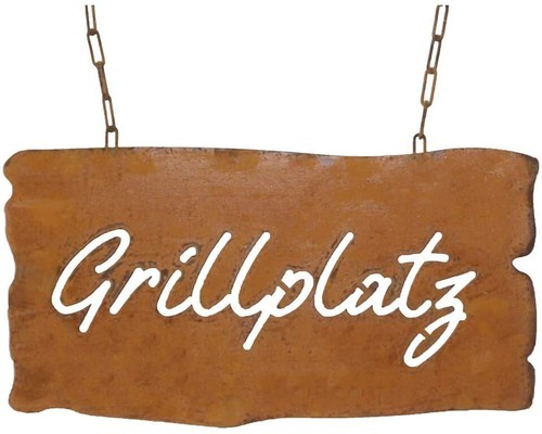 Rostoptik schild grillplatz - rostoptik,