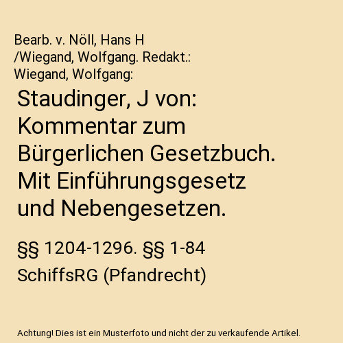 Staudinger von kommentar - staudinger,,