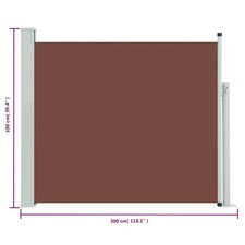 vidaXL Ausziehbare Seitenmarkise Markise Sichtschutz Garten  100x300 cm Braun