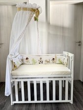 Boxspring Beistellbett Tola 100 × 50 weiß mit Matratze und Himmelstange