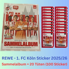 REWE - 1. FC Köln 2025/2026 - Album + 20 Tüten / Tütchen (100 Sticker) - NEU